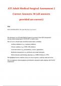 ATI Adult Medical Surgical Assessment 2 Correct Answers&colon; 50 &lpar;all answers provided are correct&rpar;