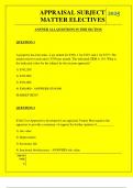  APPRAISAL SUBJECT MATTER ELECTIVES QUESTIONS AND ANSWERS 2025
