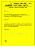  APPRAISAL SUBJECT MATTER ELECTIVES EXAM QUESTIONS AND ANSWERS 2025