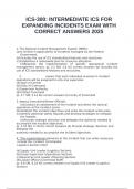 ICS-300&colon; INTERMEDIATE ICS FOR EXPANDING INCIDENTS EXAM WITH CORRECT ANSWERS 2025