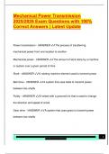 MECHANICAL POWER TRANSMISSION EXAM PACKAGE DEAL QUESTIONS AND VERIFIED DETAILED ANSWERS &vert; 100&percnt; GUARANTEED PASS &vert; ALREADY GRADED A&plus;