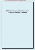 NURS 6512 Advanced Health Assessment Final Exam Questions & Answers&period;