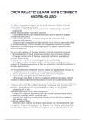 CRCR PRACTICE EXAM WITH CORRECT ANSWERS 2025