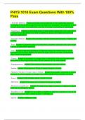 PHYS 1010 Exam Questions With 100&percnt; Pass