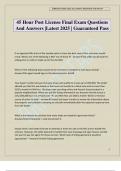 45 Hour Post License Final Exam Questions And Answers &vert;Latest 2025 &vert; Guaranteed Pass