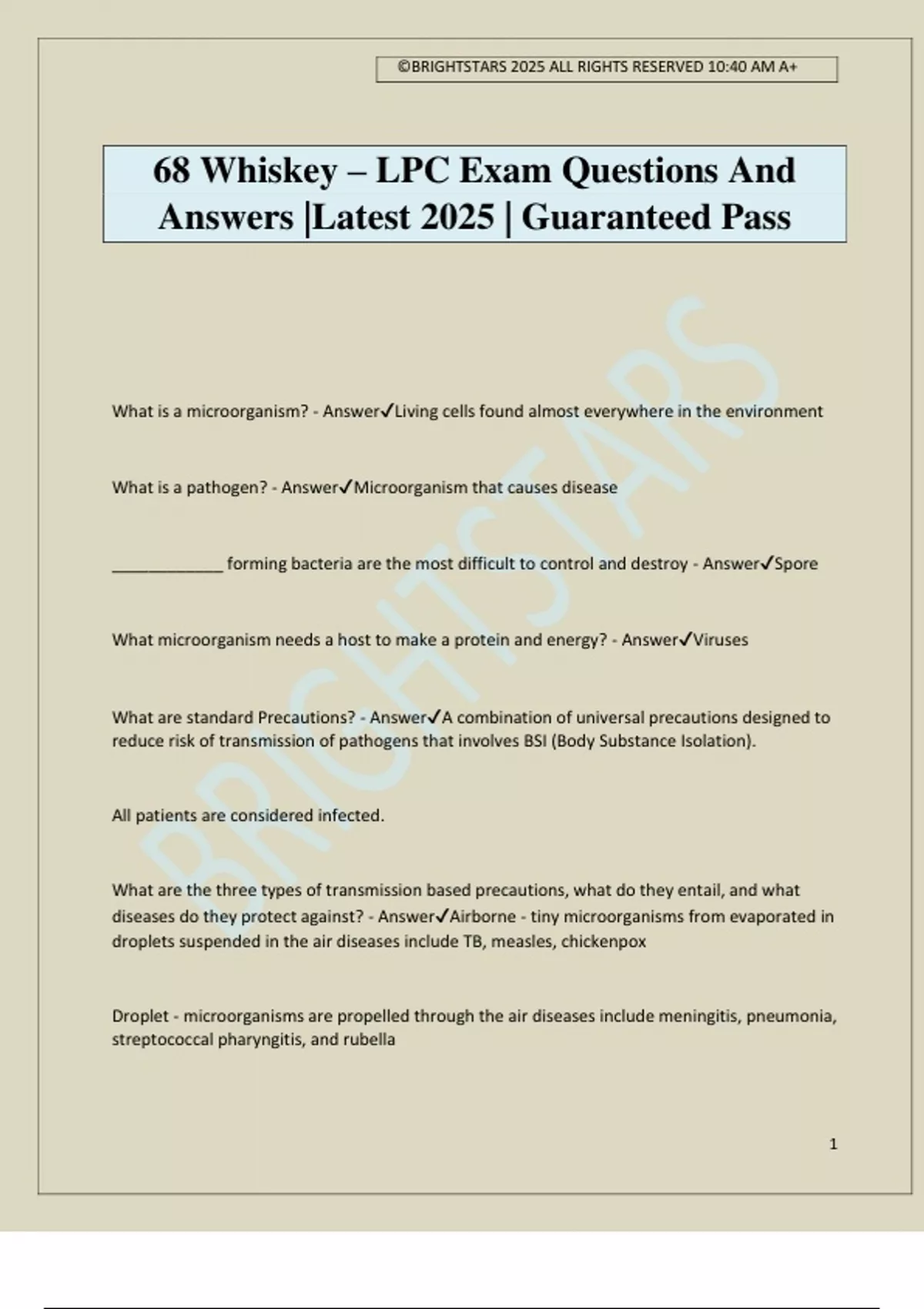 Example Lpc Question For Production 68 Whiskey – LPC Exam Questions And Answers |Latest 2025 | Guaranteed ...