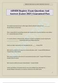 ABMDI Registry Exam Questions And Answers &vert;Latest 2025 &vert; Guaranteed Pass