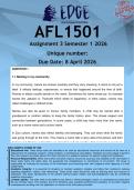  AFL1501 Assignment 3 &lpar;ANSWERS&rpar; Semester 1 2026 - DISTINCTION GUARANTEED