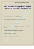 AHN 568 Fluids Electrolytes Exam Questions And Answers &vert;Latest 2025 &vert; Guaranteed Pass