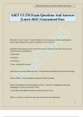ASET CLTM Exam Questions And Answers &vert;Latest 2025 &vert; Guaranteed Pass