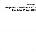 TAX3701 Assignment 2 &lpar;ANSWERS&rpar; Semester 1 2025 - DUE 17 April 2025&period;