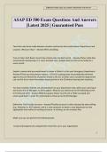 ASAP ED 500 Exam Questions And Answers &vert;Latest 2025 &vert; Guaranteed Pass