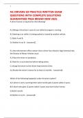 NC DRIVERS ED PRACTICE WRITTEN EXAM QUESTIONS WITH COMPLETE SOLUTIONS GUARANTEED PASS BRAND NEW 2025