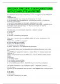 ARIZONA SPECIFIC EXAM QUESTIONS WITH COMPLETE ANSWERS