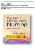 TEST BANK For Psychiatric Mental Health Nursing&comma; 9th Edition by Sheila L&period; Videbeck&comma; 9781975184773 Chapters 1 - 24 Complete Guide&period;