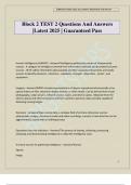 Block 2 TEST 2 Questions And Answers &vert;Latest 2025 &vert; Guaranteed Pass