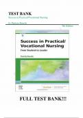 Test Bank for Success in Practical Vocational Nursing 9th Edition by Knecht &comma;All Chapters