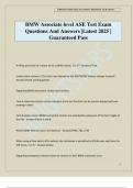 BMW Associate level ASE Test Exam Questions And Answers &vert;Latest 2025 &vert; Guaranteed Pass