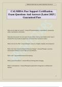 CALMHSA Peer Support Certification&period; Exam Questions And Answers &vert;Latest 2025 &vert; Guaranteed Pass