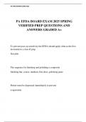 PA EFDA BOARD EXAM 2025 SPRING VERIFIED PREP QUESTIONS AND ANSWERS GRADED A&plus;