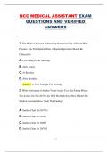NCC MEDICAL ASSISTANT EXAM  QUESTIONS AND VERIFIED  ANSWERS 
