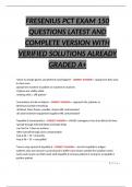 FRESENIUS PCT EXAM 150 QUESTIONS LATEST AND COMPLETE VERSION WITH VERIFIED SOLUTIONS ALREADY GRADED A&plus;