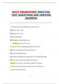 NCCT PHLEBOTOMY PRACTICE  TEST QUESTIONS AND VERIFIED  ANSWERS