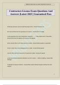 Contractors License Exam Questions And Answers &vert;Latest 2025 &vert; Guaranteed Pass