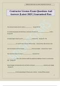 Contractor License Exam Questions And Answers &vert;Latest 2025 &vert; Guaranteed Pass