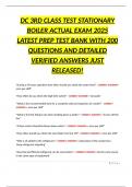 DC 3RD CLASS TEST STATIONARY BOILER ACTUAL EXAM 2025 LATEST PREP TEST BANK WITH 200 QUESTIONS AND DETAILED VERIFIED ANSWERS JUST RELEASED&excl;