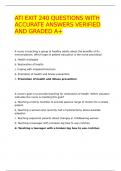 ATI EXIT 240 QUESTIONS WITH ACCURATE ANSWERS VERIFIED AND GRADED A&plus;