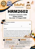 HRM2602 Assignment 2 &lpar;COMPLETE ANSWERS&rpar; Semester 2 2026  - DUE 27 August 2026