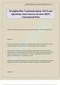 Straighterline Communications 101 Exam Questions And Answers &vert;Latest 2025 &vert; Guaranteed Pass