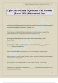 Cpls Course Exam 2 Questions And Answers &vert;Latest 2025 &vert; Guaranteed Pass