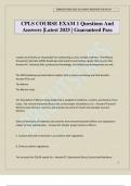 CPLS COURSE EXAM 1 Questions And Answers &vert;Latest 2025 &vert; Guaranteed Pass