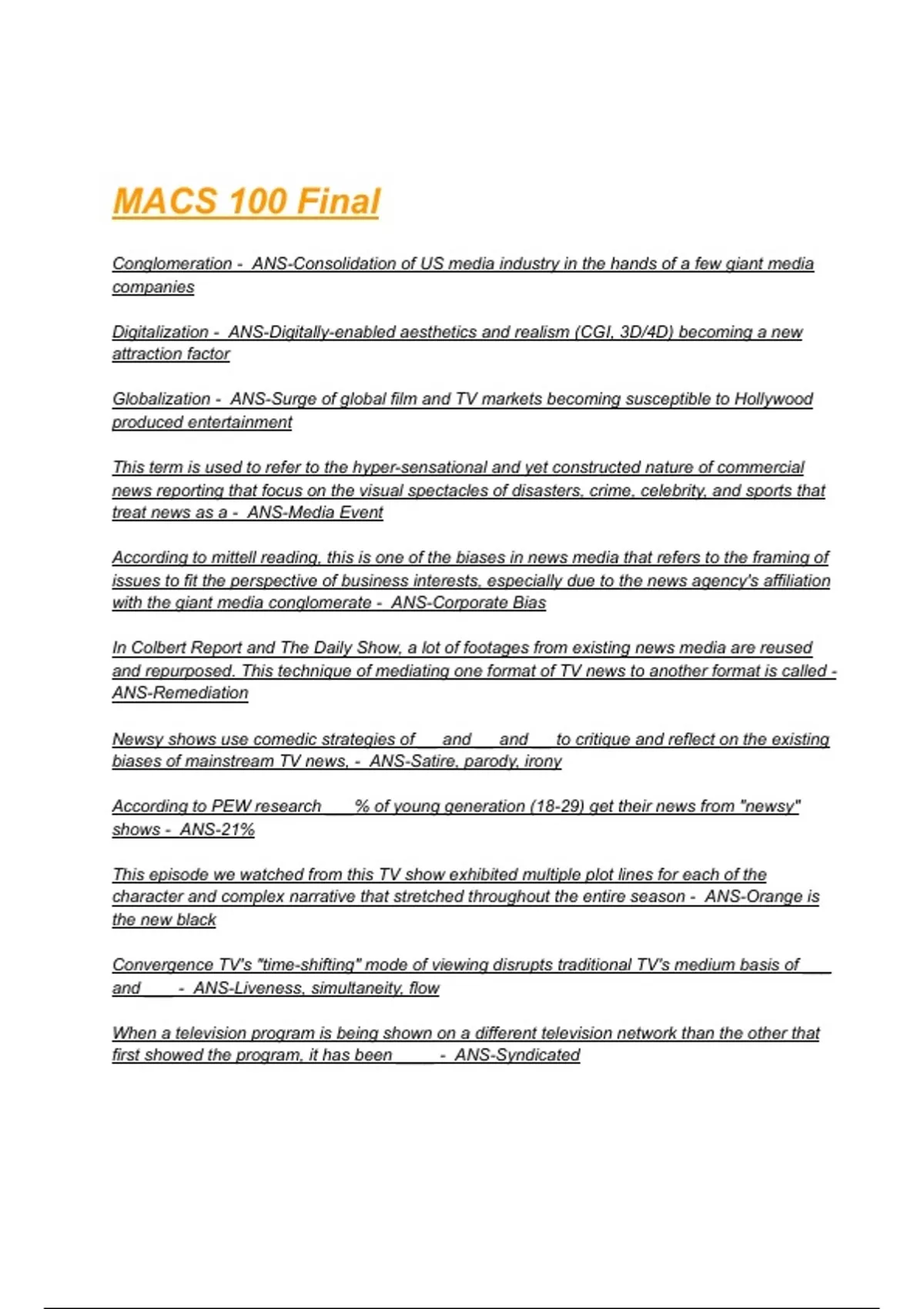 MACS 100 Final Exam Questions with correct Answers 2025/2026( A+ GRADED ...