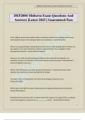 DEP2004 Midterm Exam Questions And Answers &vert;Latest 2025 &vert; Guaranteed Pass