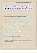 Delaware Life Producer Exam Questions And Answers &vert;Latest 2025 &vert; Guaranteed Pass