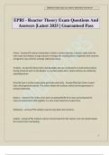 EPRI - Reactor Theory Exam Questions And Answers &vert;Latest 2025 &vert; Guaranteed Pass