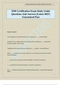 ESB Certification Exam Study Guide Questions And Answers &vert;Latest 2025 &vert; Guaranteed Pass