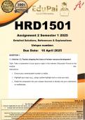 HRD1501 Assignment 2 &lpar;COMPLETE GUIDELINE&rpar; Semester 1 2025  - DUE 16 April 2025