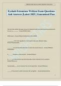 Eyelash Extensions Written Exam Questions And Answers &vert;Latest 2025 &vert; Guaranteed Pass