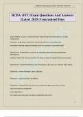 BCBA &lpar;FIT&rpar; Exam Questions And Answers &vert;Latest 2025 &vert; Guaranteed Pass