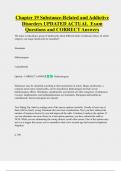 Chapter 19 Substance-Related and Addictive  Disorders UPDATED ACTUAL  Exam  Questions and CORRECT Answers