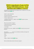 TH210 Comprehensive Exam Cal Poly  &lpar;Wong&rpar; UPDATED ACTUAL   Exam  Questions and CORRECT Answers 