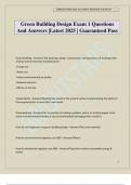 Green Building Design Exam 1 Questions And Answers &vert;Latest 2025 &vert; Guaranteed Pass