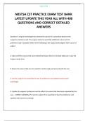NBSTSA CST PRACTICE EXAM TEST BANK LATEST UPDATE THIS YEAR ALL WITH 400 QUESTIONS AND CORRECT DETAILED ANSWERS 
