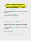 Certified Secure Computer User V3  Overview UPDATED  ACTUAL   Exam  Questions and CORRECT Answers
