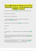 EC-Certified Secure Computer User &lpar;CSCU&rpar;   UPDATED  ACTUAL   Exam Questions and  CORRECT Answers 
