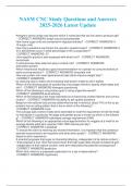 NASM CNC Study Questions and Answers 2025-2026 Latest Update